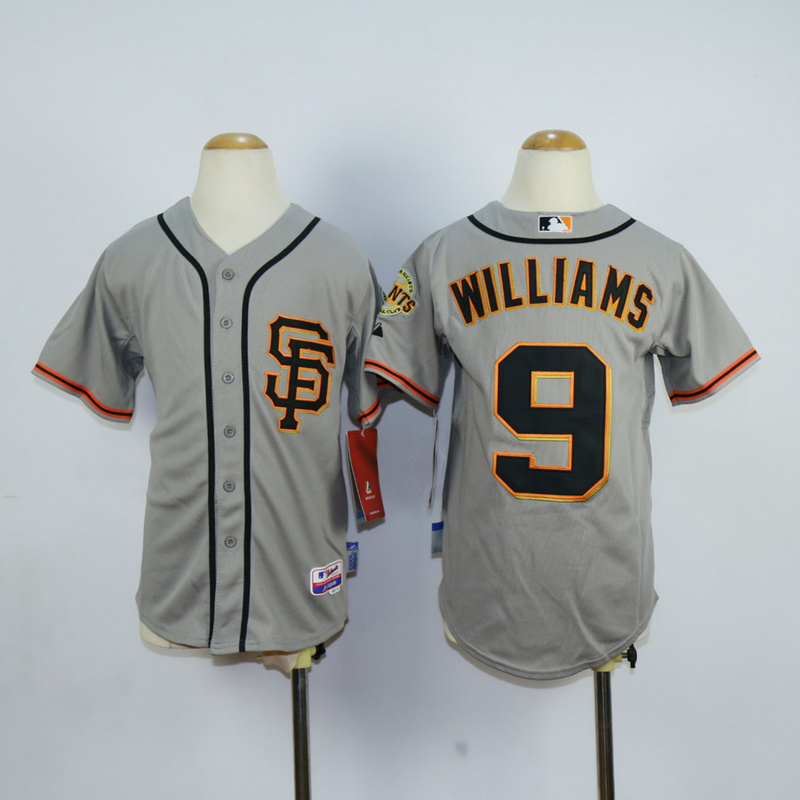 Youth San Francisco Giants #9 Williams Grey MLB Jerseys